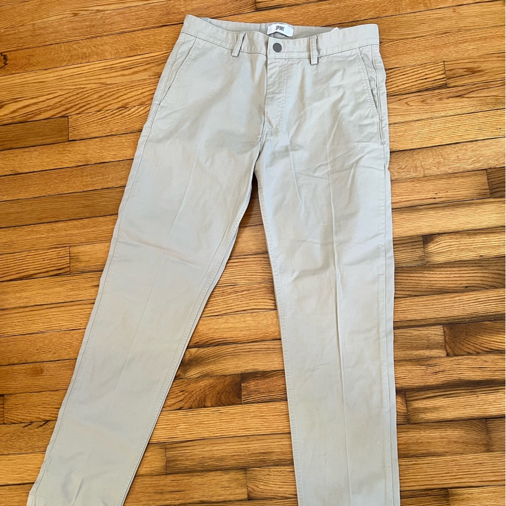 Spoke Sand colored chinos. Heroes